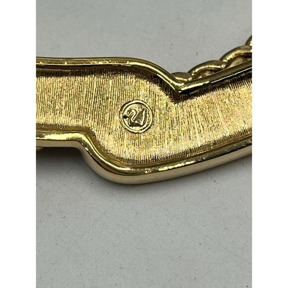 SWAROVSKI Swan Vintage 1990's
Gold Black Enamel Classic Statement Necklace - Picture 10 of 11